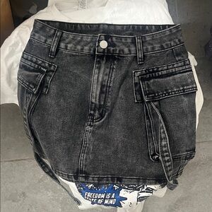 Black Denim Women's Cargo Shorts